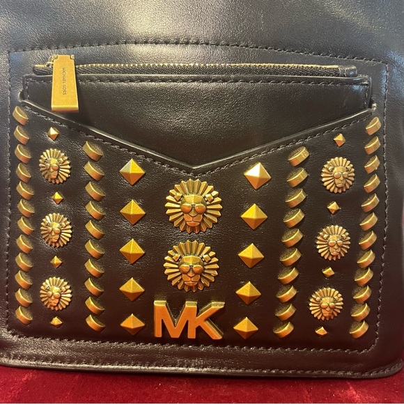 Michael Kors Black Backpack with Gold Details - Picture 2 of 11